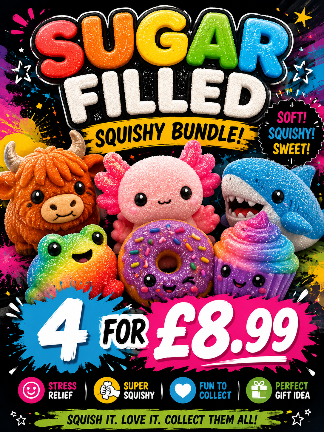 Viral Sugar Squishy Bundle