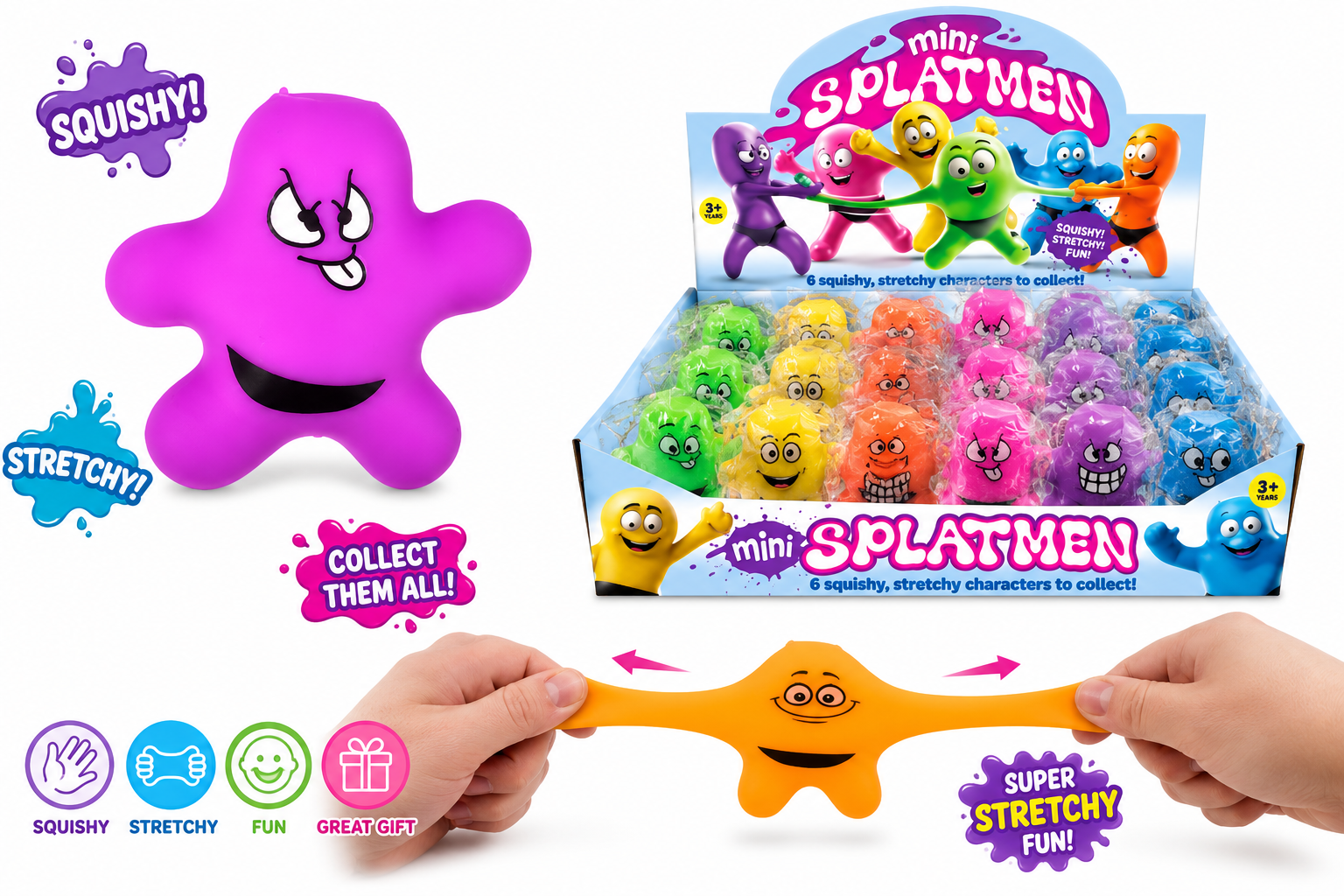 Mini Splat Men – 7cm Stretchy Sensory Fidget Toy