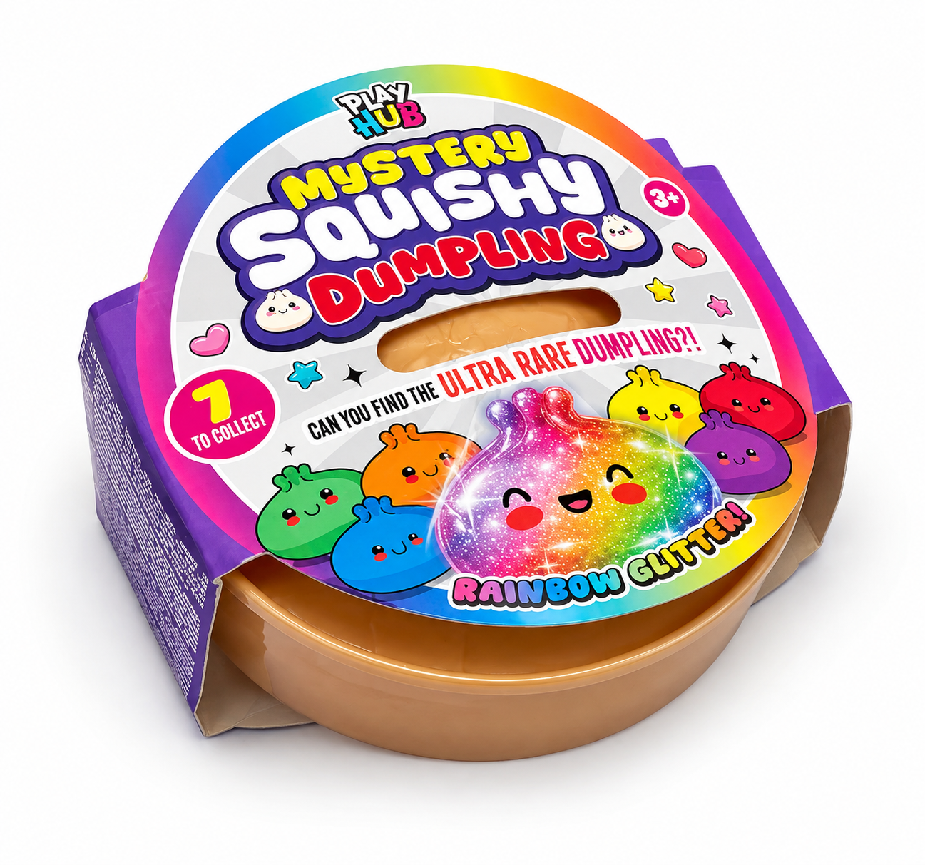 RMS Playhub Mystery Squishy Dumpling Rainbow Glitter Edition