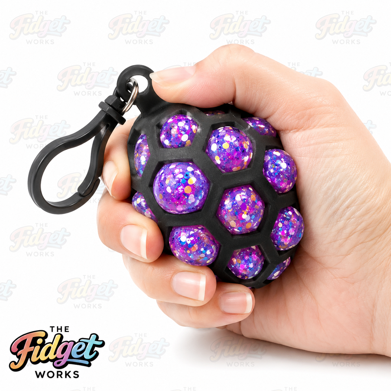 SCRUNCHEMS FUSION SQUISH BALL KEYCHAIN ASSORTED