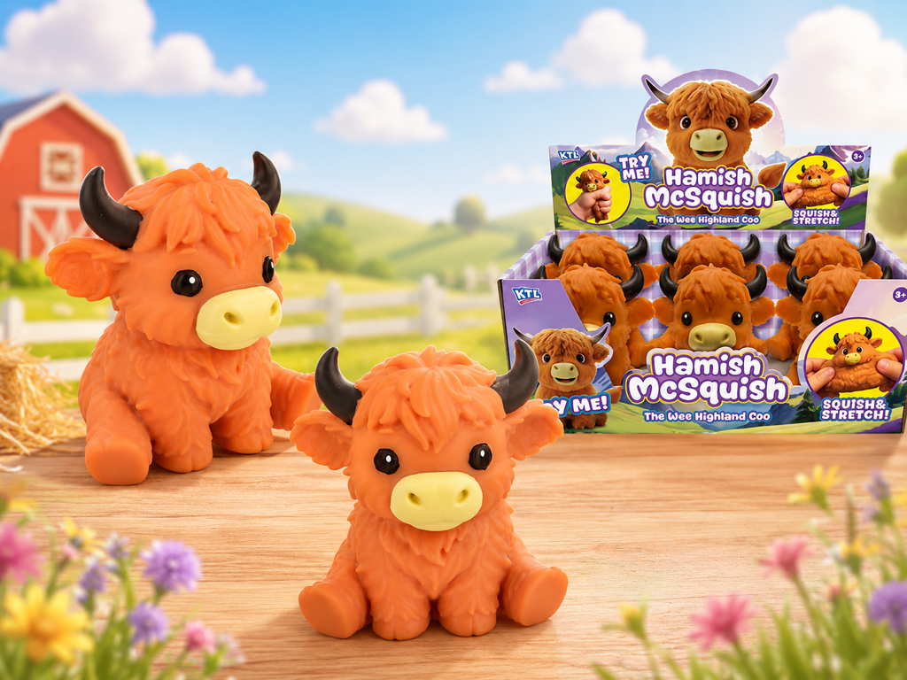 JUMBO Squishy Highland Cow – Hamish McSquish Cute Sensory Fidget Toy 15cm