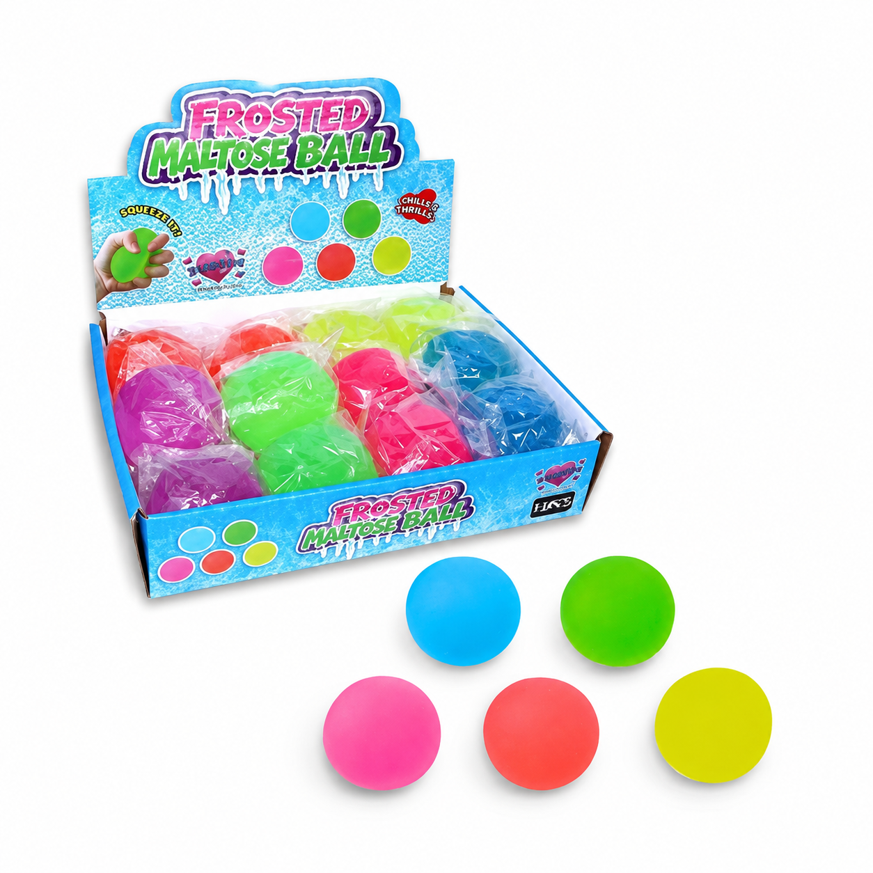 NEON MALTOSE SLOW RELEASE BALL - 6CM SQUISHY SQUEEZY