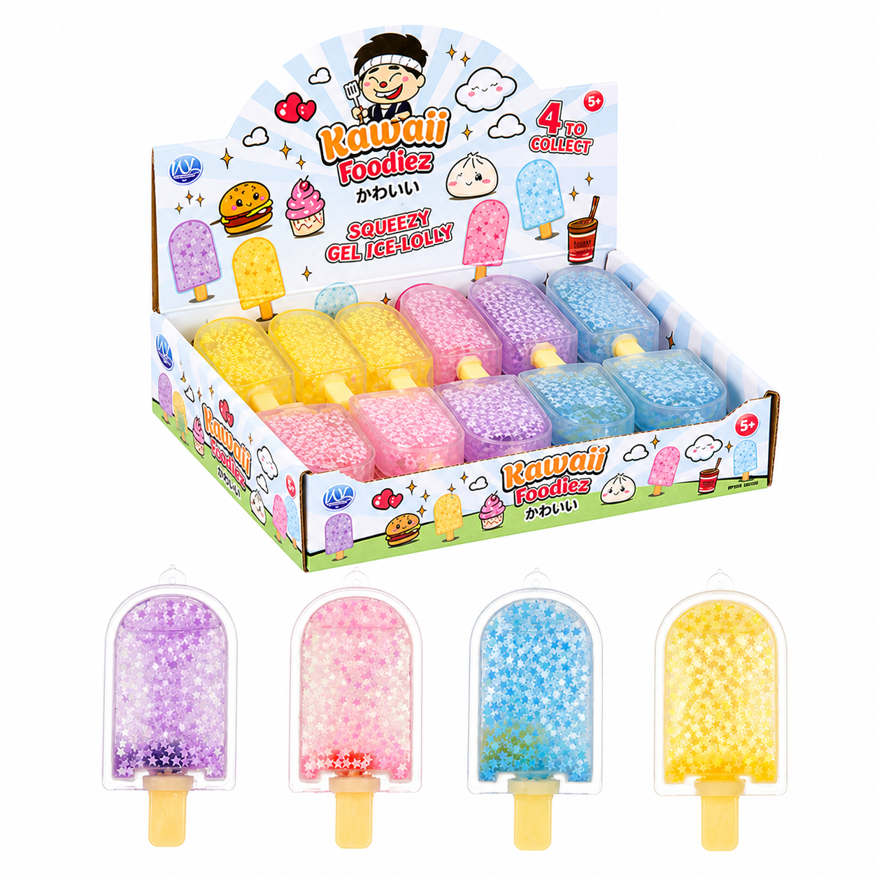 Kawaii Foodiez Squeezy Gel Ice Lolly - Sensory Fidget Toy - Stress Relief Squish