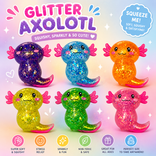 Axolotl Sugar Glitter Squishy