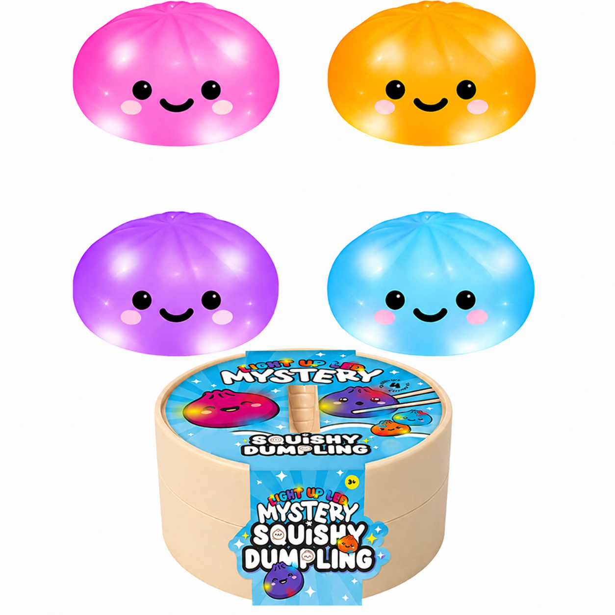 NEW IN:LED LIGHT UP Mystery Squishy Dumpling - Large