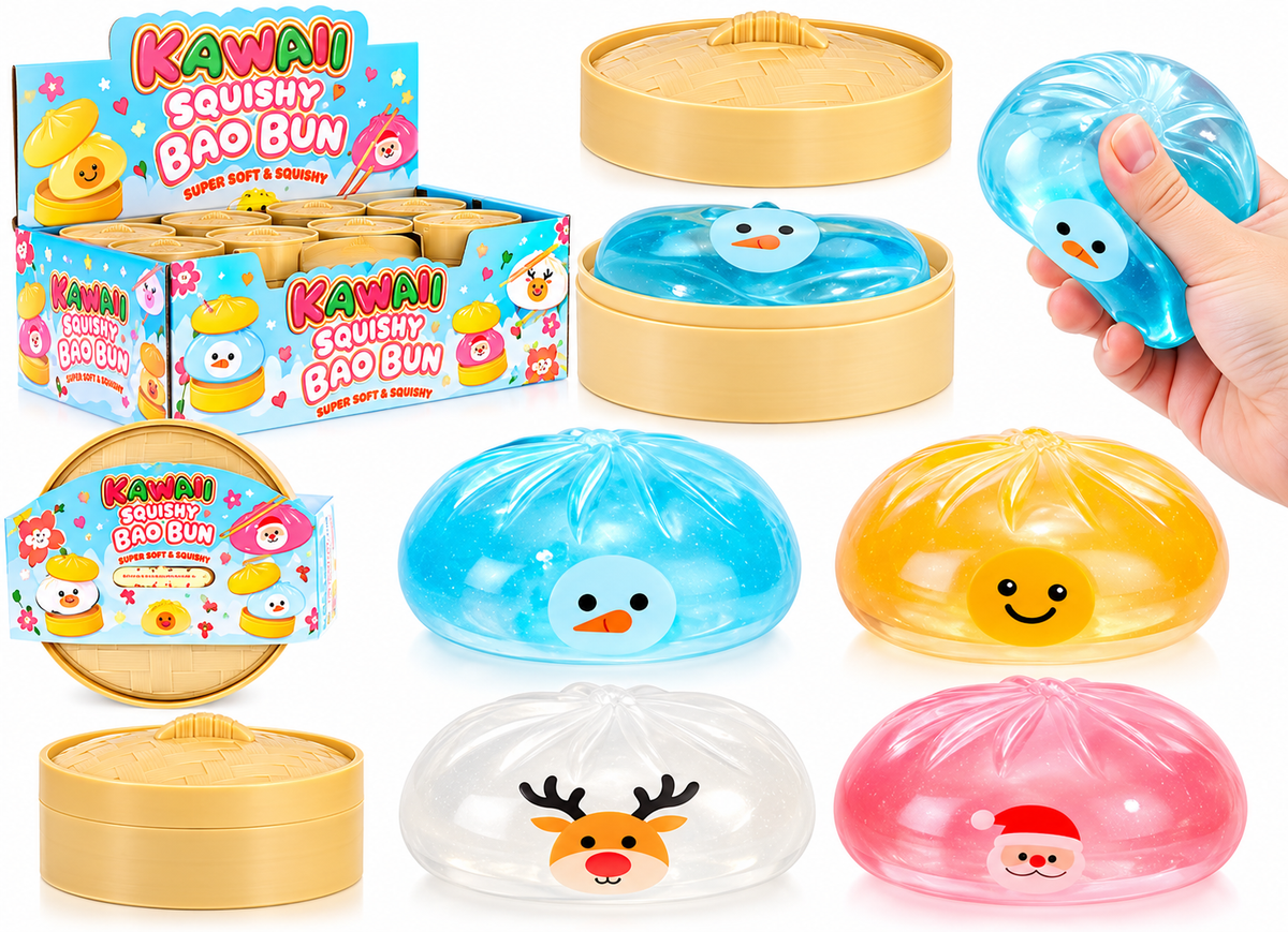 Christmas Kawaii Sugar Maltose Dumpling Squishy – Large 8.5cm 🎄