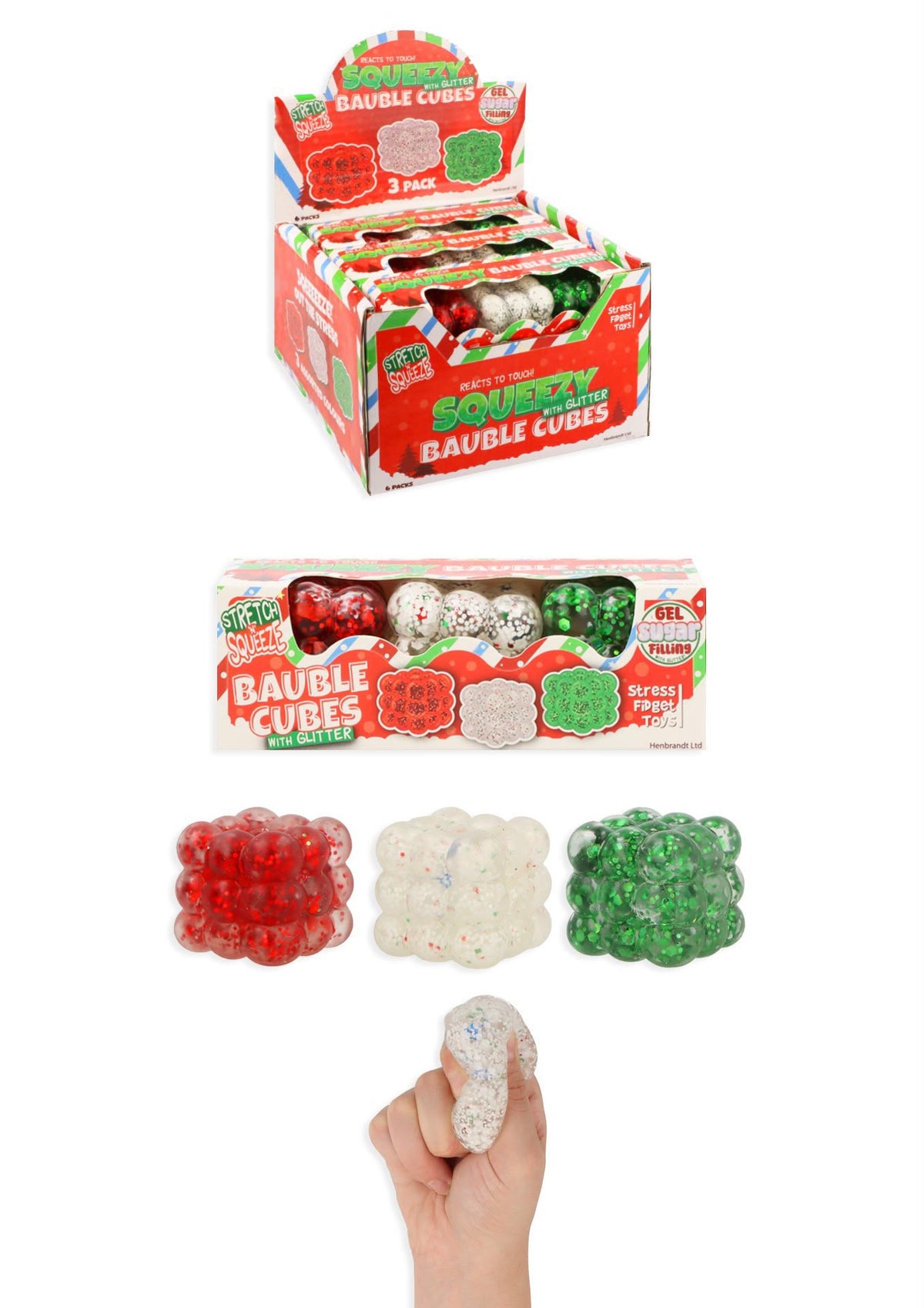 Squeezey CHRISTMAS Sugar CUBE SUGAR MALTOSE 3 Pack