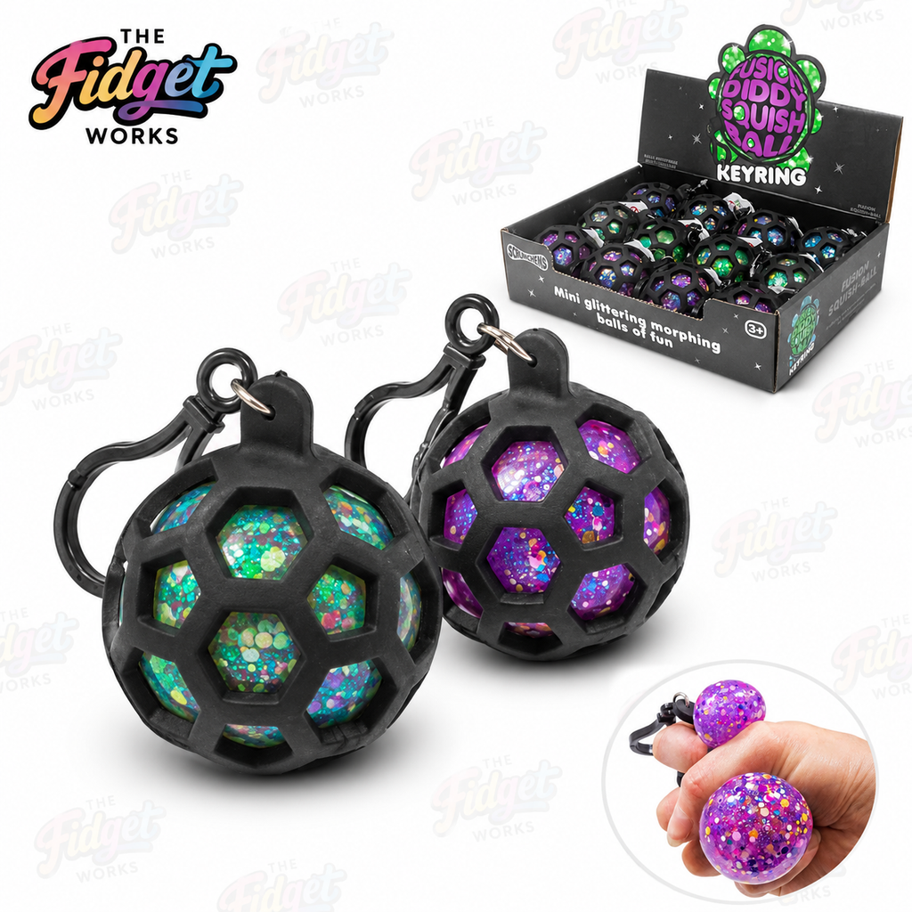 SCRUNCHEMS FUSION SQUISH BALL KEYCHAIN ASSORTED