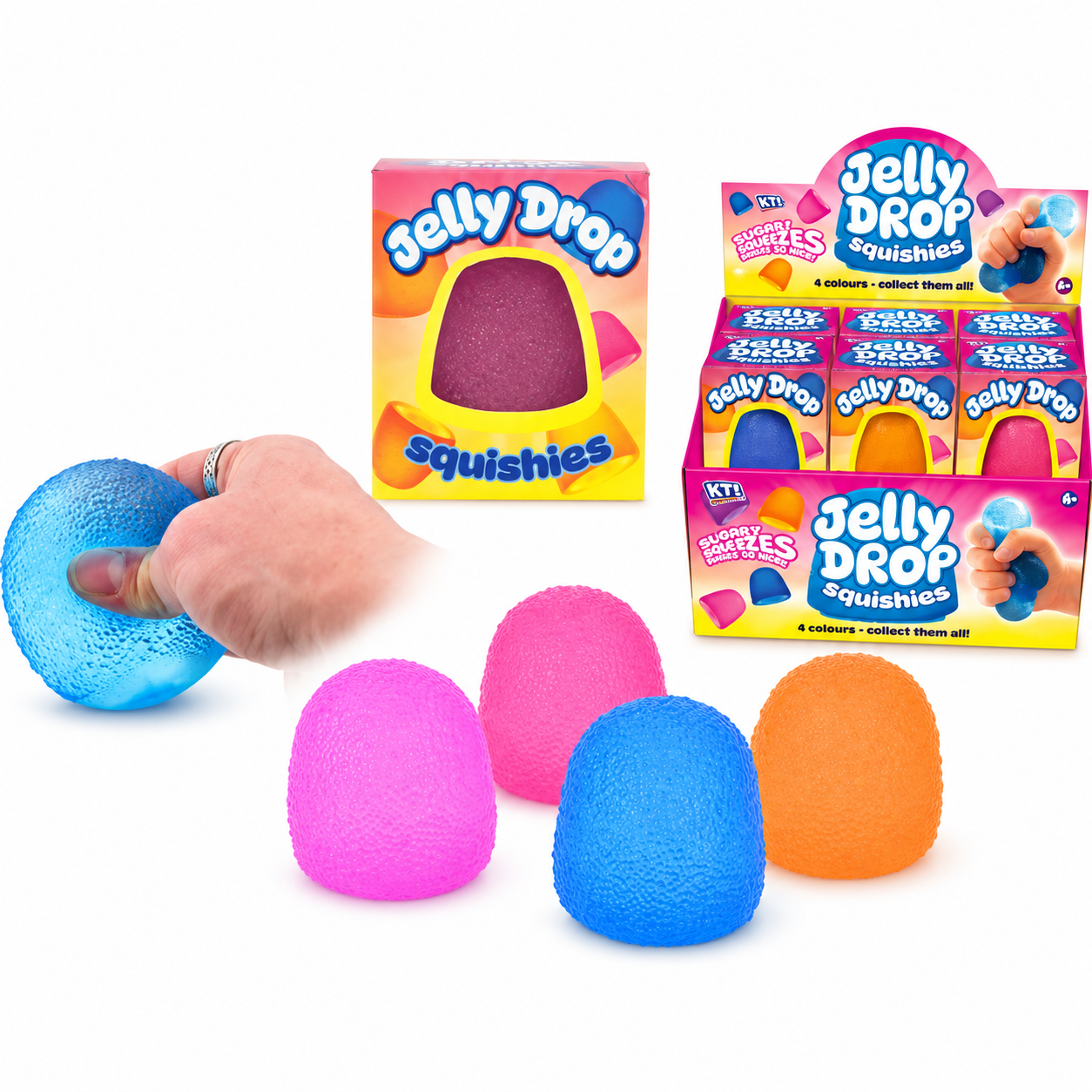 KTL Jelly Drop Sugar Squishy – Super Soft Gumdrop Fidget Toy – Assorted Colour