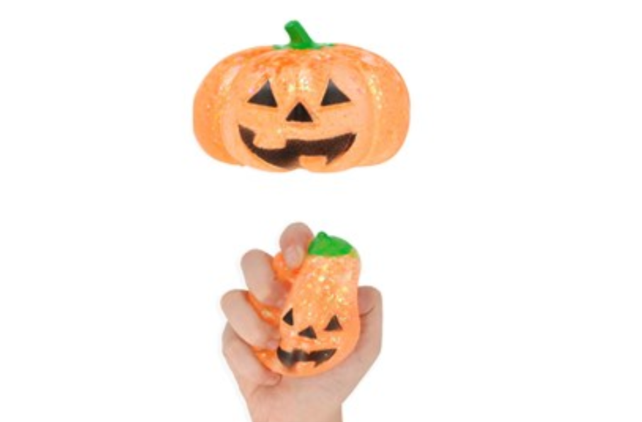 SPARKLY PUMPKIN SQUEEZE TOY WITH SUGAR / MALTOSE FILING 7CM
