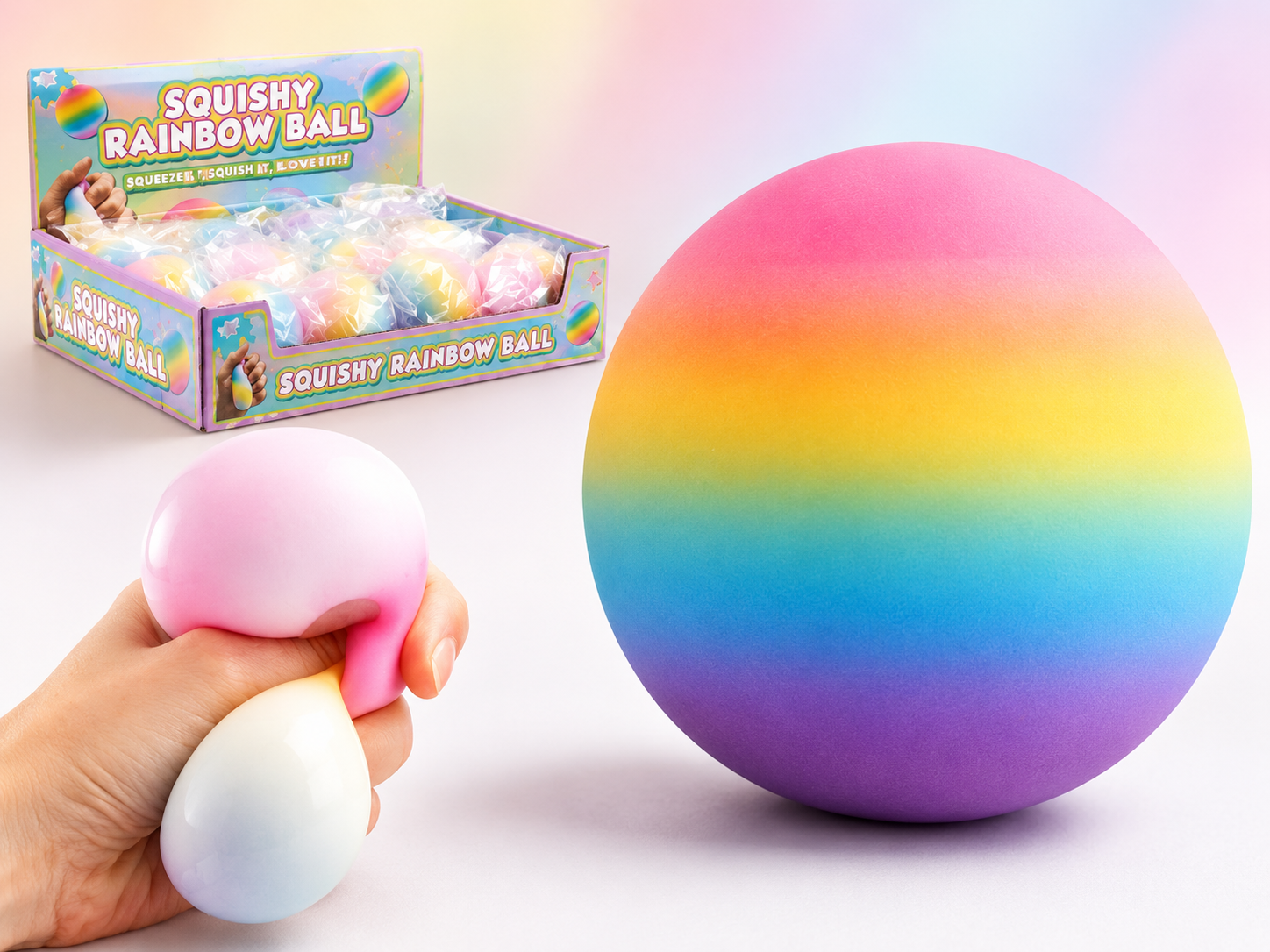 Rainbow squishy ball